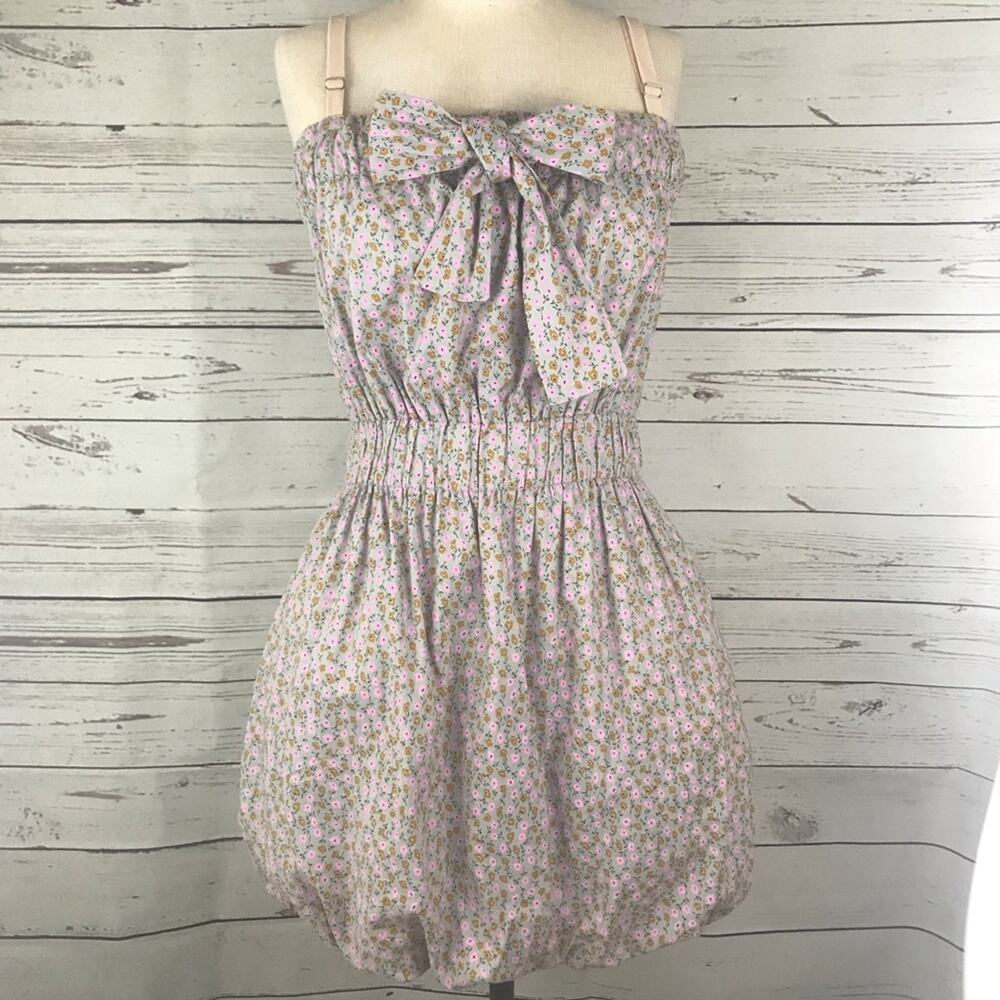J. Crew Frankie Dizzy Floral Bubble Hem Mini Dress XS Adjustable Shoulder Straps